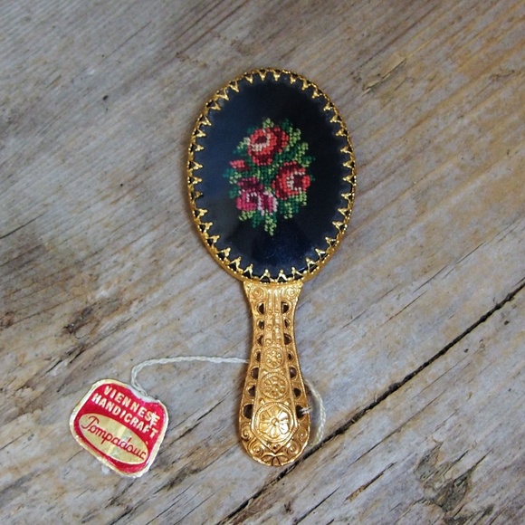 Vintage Other - Lovely 1950s Pompadour Austrian Petit Point Mirror